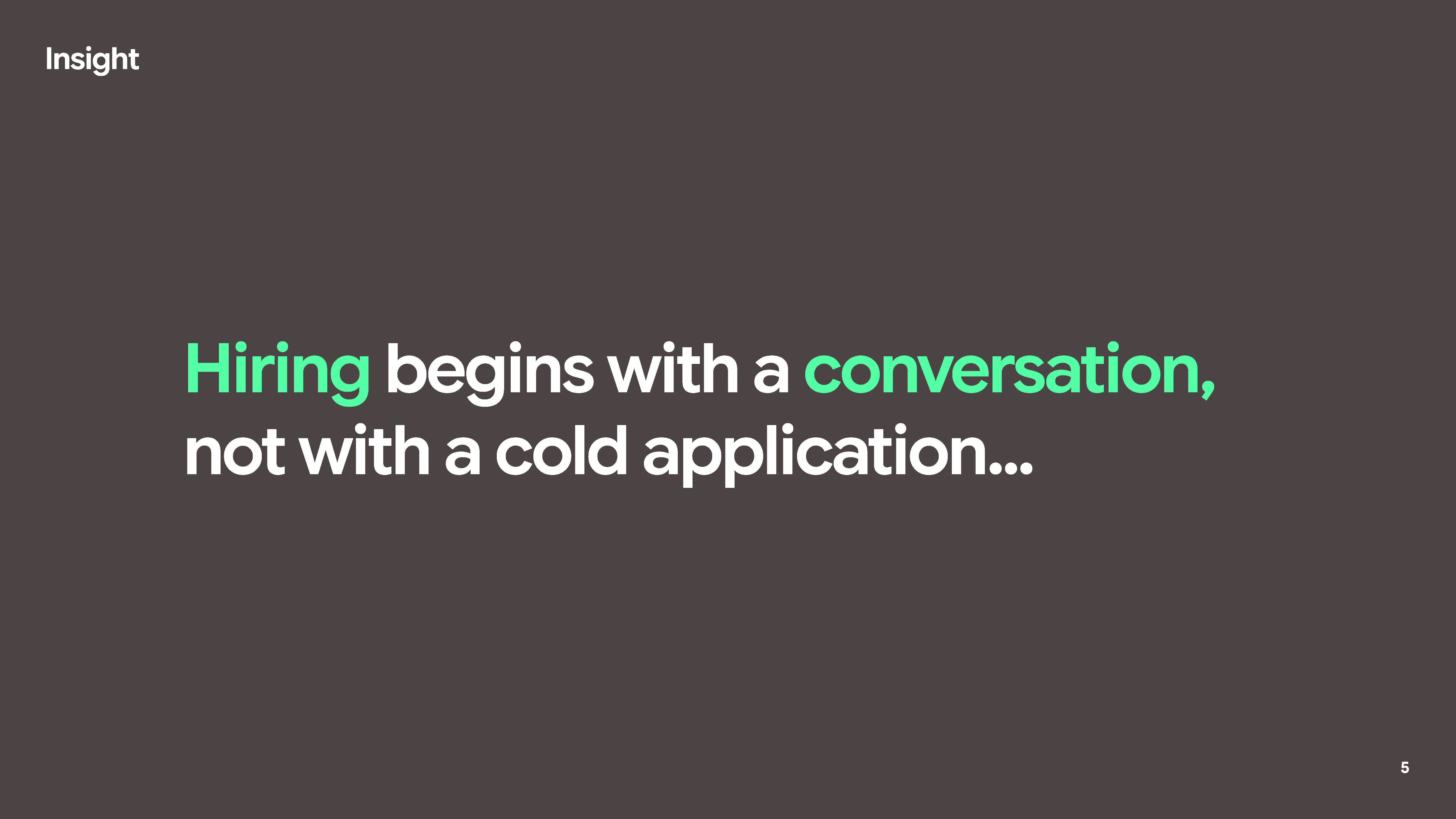 Hiring begins with a conversation.